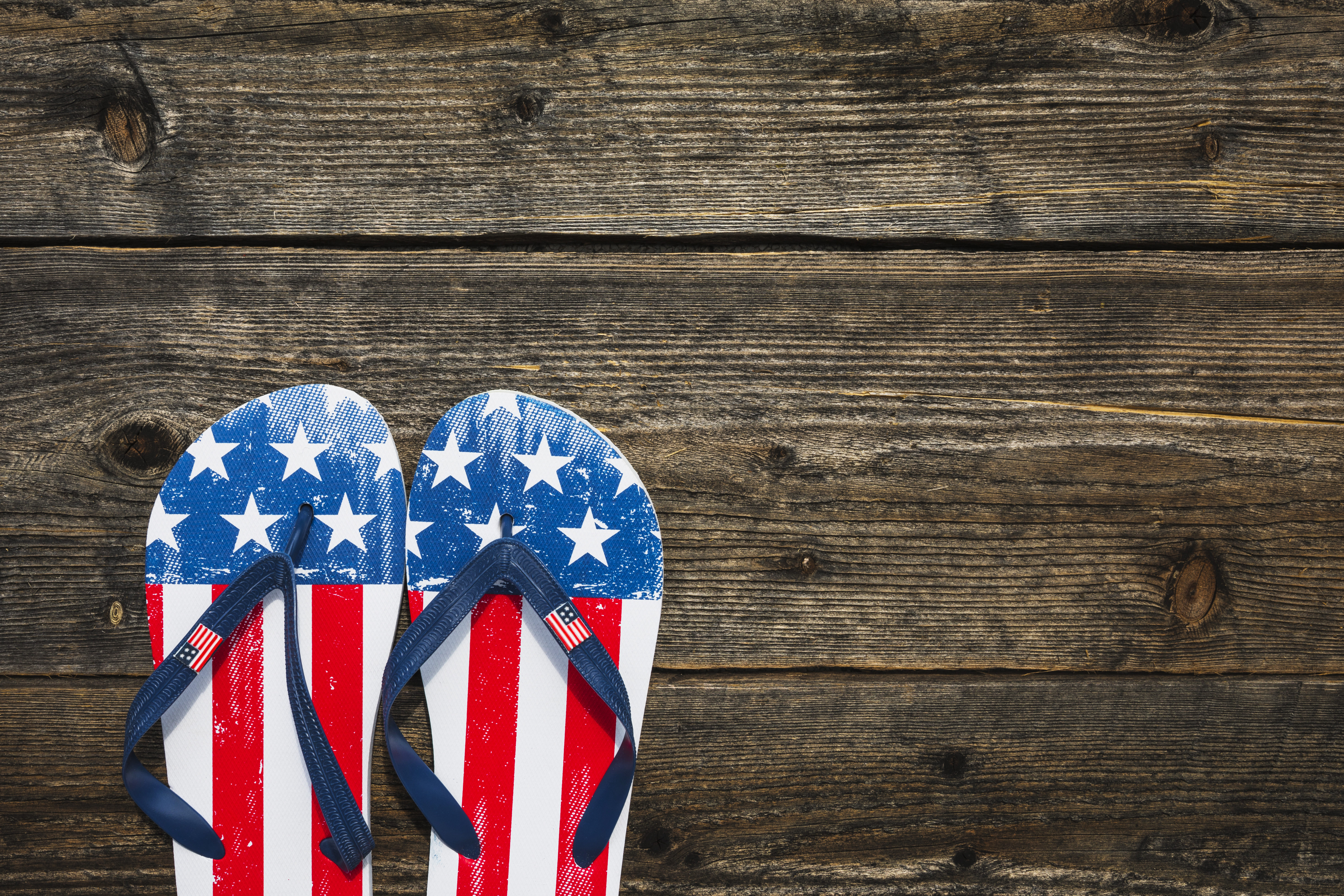 American flag flip flops